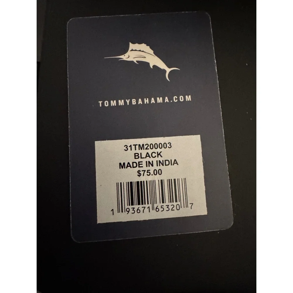 Tommy‎ Bahama Black Leather Wallet Card Case Mens With Gift Box